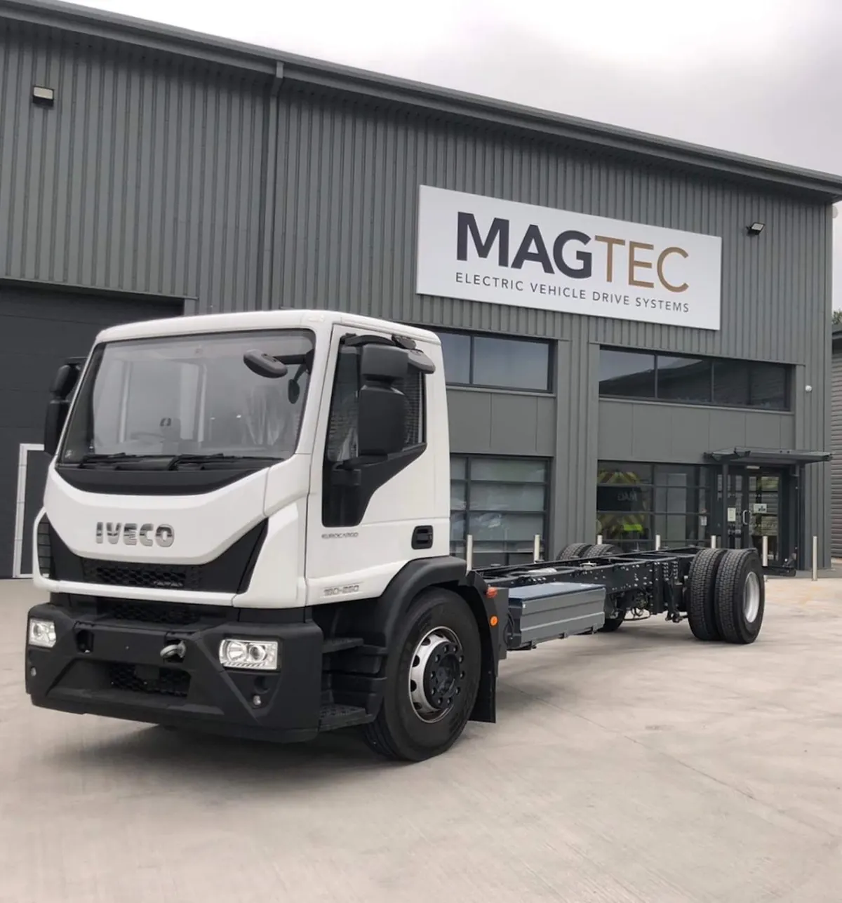 Magtec electric HGV at depot with Magtec branding from Dynamon ZERO case study